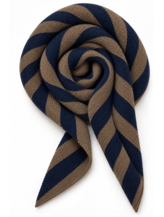 Rosas cashmere mini scarf Navy/Camel